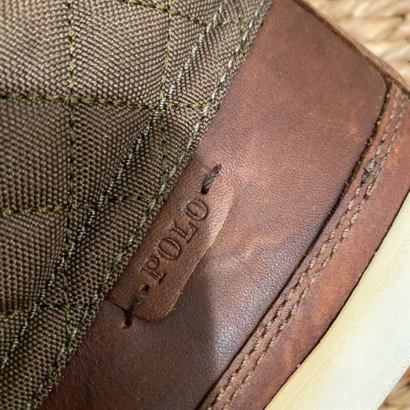 Polo Ralph Lauren Tomas Boots Shoes Mens 10.5D Quilted Leather Moc Toe Brown
